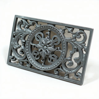 Scroll Work Frame Wall Plaque — Aged Silver finish
