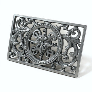 Scroll Work Frame Wall Plaque — Antique Silver finish