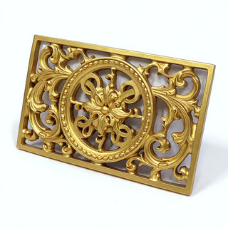 Scroll Work Frame Wall Plaque — Deep Gold finish