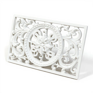 Scroll Work Frame Wall Plaque — Flat White finish