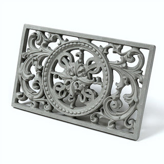 Scroll Work Frame Wall Plaque — Limestone finish