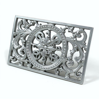 Scroll Work Frame Wall Plaque — Silver finish