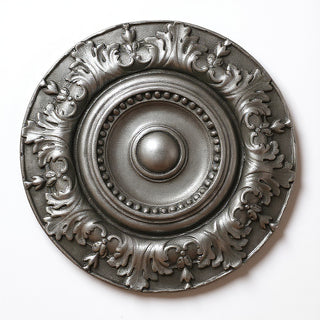 Americo Medallion Wall Plaque — Aged Silver finish