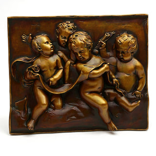 Four Singing Cherubs Wall Plaque - 38-inch — Bronze finish