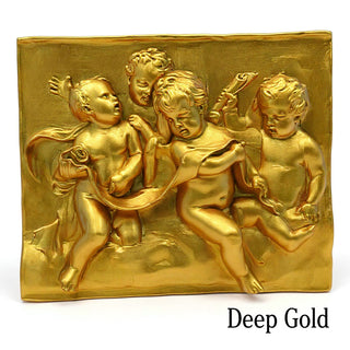 Four Singing Cherubs Wall Plaque - 38-inch — Deep Gold finish