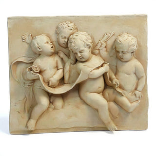 Four Singing Cherubs Wall Plaque - 38-inch — Museum Terracotta finish