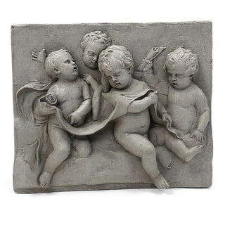 Four Singing Cherubs Wall Plaque - 38-inch — Old Stone finish