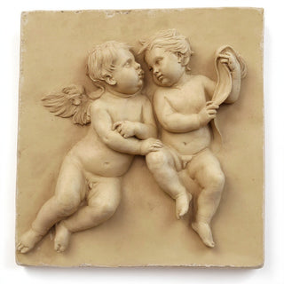 Two Singing Cherubs Frieze - 33-inch — Museum Terracotta finish
