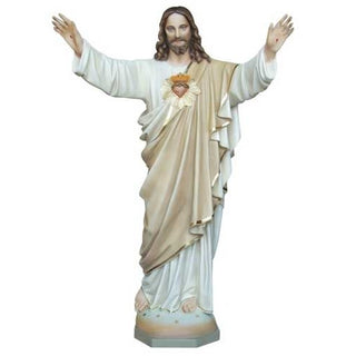 Jesus Sacred Heart Blessing Statue - 60-inch - Realistic Color - Hand-Painted