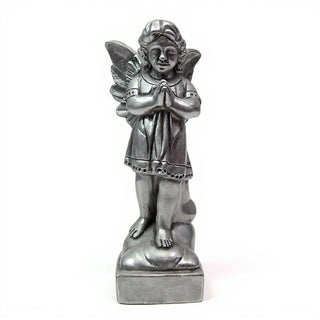 Angel in Prayer Statue - 19-inch — Aged Silver finish
