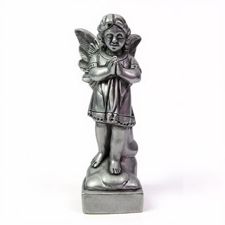 Angel in Prayer Statue - 19-inch — Antique Silver finish