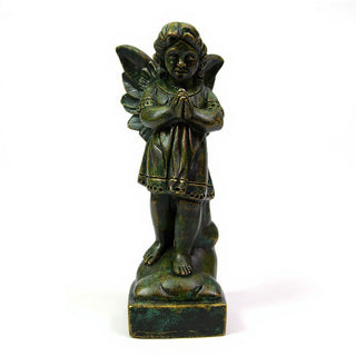Angel in Prayer Statue - 19-inch — Green Bronze finish