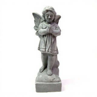 Angel in Prayer Statue - 19-inch — Limestone finish