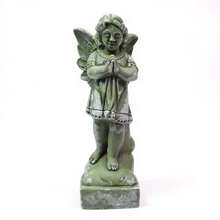 Angel in Prayer Statue - 19-inch — Mossy Green finish