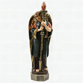 Majestic Angel Guard Statue - 27-inch - Realistic Color - Hand-Painted