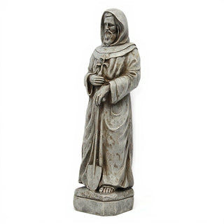 Saint Fiacre Statue - 24.5-inch — Antique Stone finish