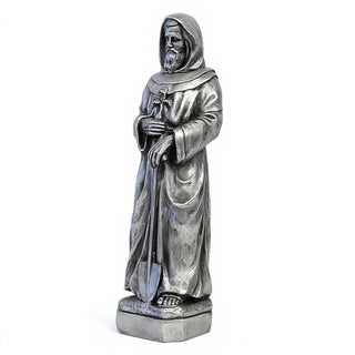 Saint Fiacre Statue - 24.5-inch — Antique Silver finish