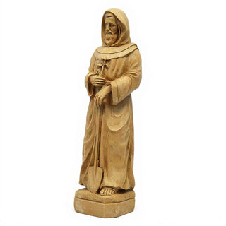 Saint Fiacre Statue - 24.5-inch — Dusted Sand finish