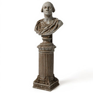 Fancy Bottom Leaf Pedestal - 14-inch — Antique Stone finish
