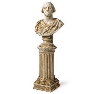 Fancy Bottom Leaf Pedestal - 14-inch — Antique White finish