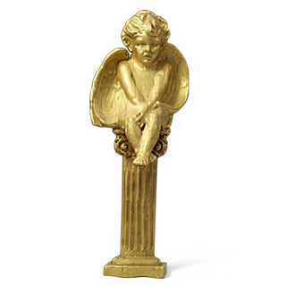 Meditation Cherub Statue - 12-inch — Antique Gold finish