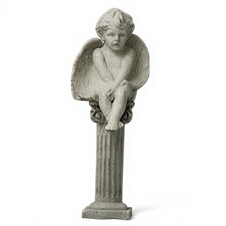 Meditation Cherub Statue - 12-inch — Antique Stone finish