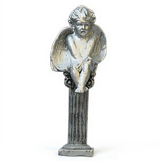 Meditation Cherub Statue - 12-inch — Antique Silver finish
