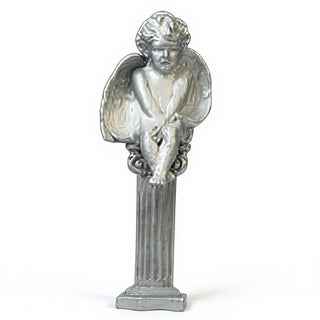 Meditation Cherub Statue - 12-inch — Silver finish
