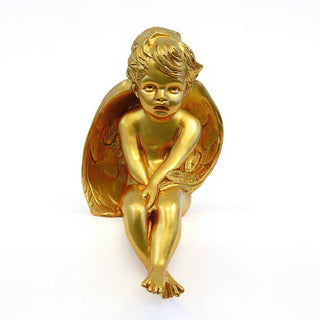 Meditation Cherub Statue - 15-inch — Deep Gold finish