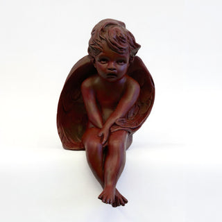 Meditation Cherub Statue - 15-inch — Rust finish