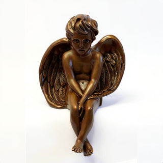 Meditation Cherub Statue - 24-inch — Bronze finish