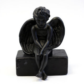 Meditation Cherub Statue - 24-inch — Dusted Black finish