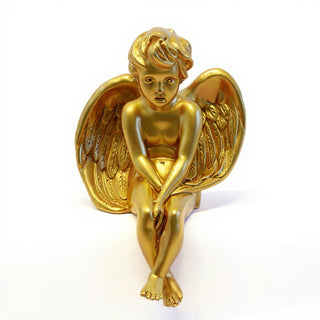 Meditation Cherub Statue - 24-inch — Deep Gold finish