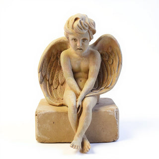 Meditation Cherub Statue - 24-inch — Dusted Sand finish