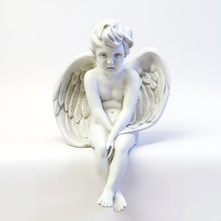 Meditation Cherub Statue - 24-inch — Flat White finish