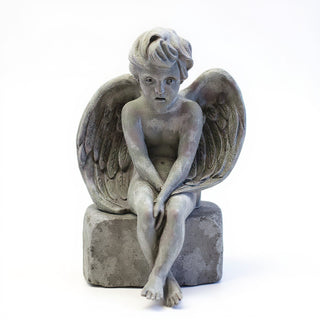 Meditation Cherub Statue - 24-inch — Old Stone finish