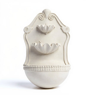 Double Shell Wall Fountain - 24-inch — Antique White finish