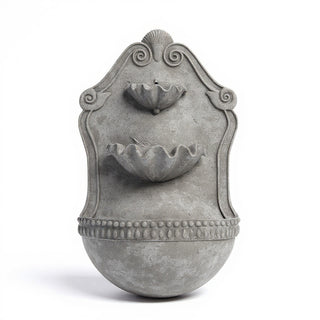 Double Shell Wall Fountain - 24-inch — Old Stone finish