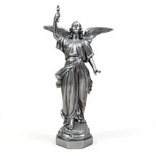Angel of Light - Right Statue - 32-inch — Aged Silver finish