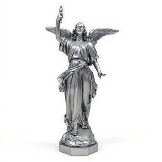 Angel of Light - Right Statue - 32-inch — Antique Silver finish