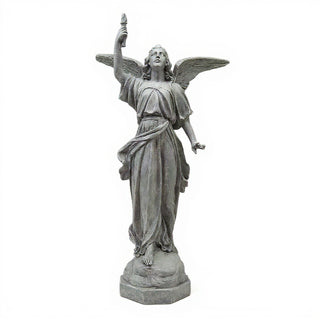 Angel of Light - Right Statue - 32-inch — Limestone finish