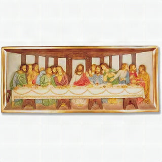 Last Supper Wall Relief Statue - 25-inch - Realistic Color - Hand-Painted
