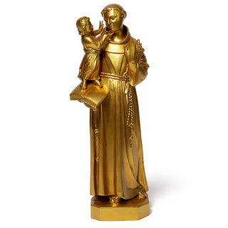Saint Anthony of Padua with Child Statue - 44-inch — Antique Gold finish