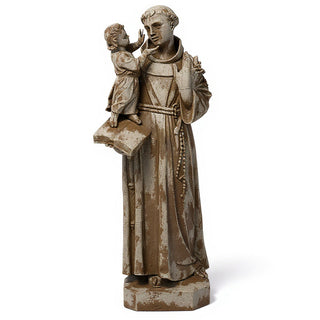 Saint Anthony of Padua with Child Statue - 44-inch — Antique Stone finish