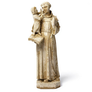 Saint Anthony of Padua with Child Statue - 44-inch — Antique White finish