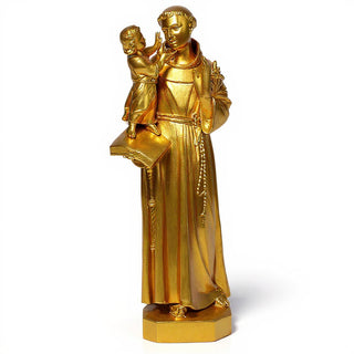 Saint Anthony of Padua with Child Statue - 44-inch — Deep Gold finish