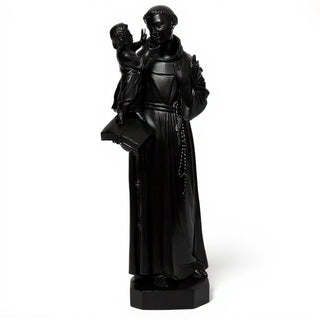 Saint Anthony of Padua with Child Statue - 44-inch — Flat Black finish