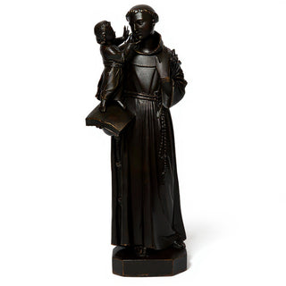 Saint Anthony of Padua with Child Statue - 44-inch — Iron finish