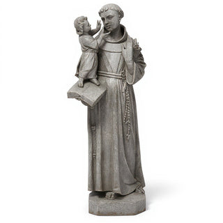 Saint Anthony of Padua with Child Statue - 44-inch — Limestone finish