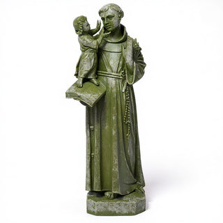 Saint Anthony of Padua with Child Statue - 44-inch — Mossy Green finish